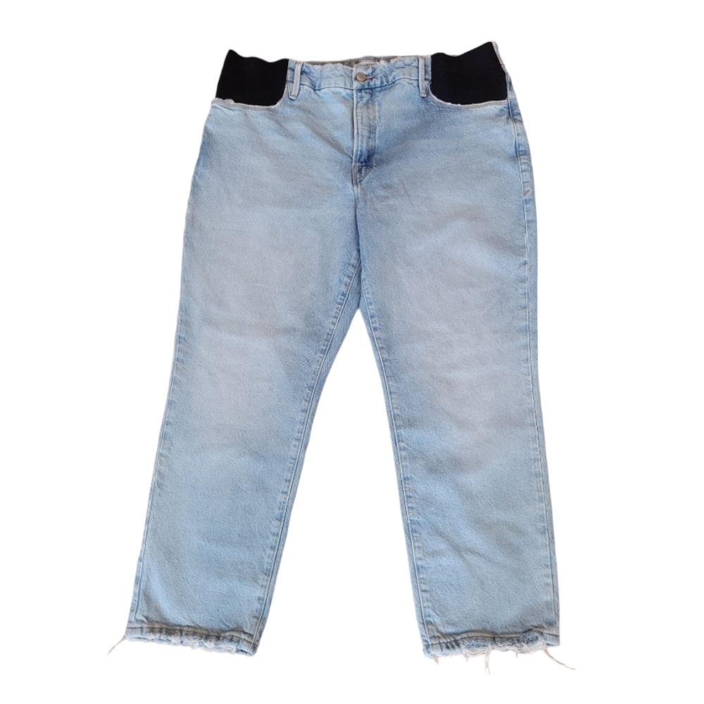 Good American Light Blue Jeans with Black Accents